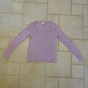 ANN TAYLOR LOFT WOMEN'S SIZE XS LIGHTWEIGHT SWEATER LAVENDER TOP LONG SLEEVE